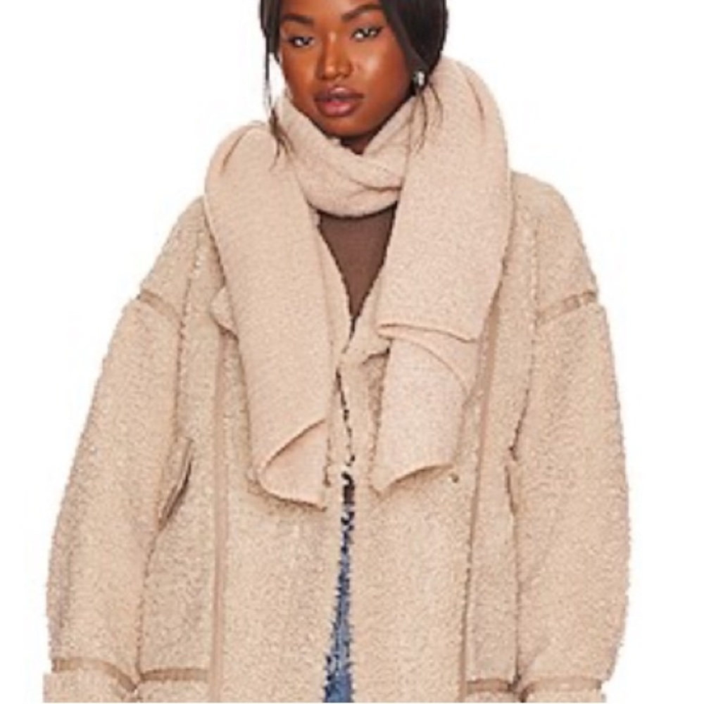 Free People Ripple Recycled Blend Blanket Scarf Barely Grey